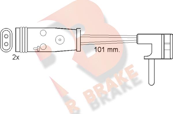 R Brake 610332RB - Предупредителен контактен сензор, износване на накладките vvparts.bg