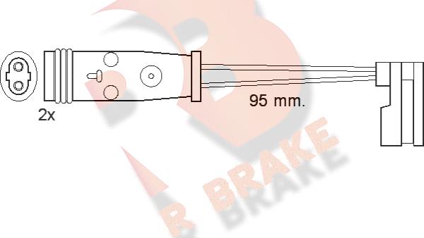 R Brake 610370RB - Предупредителен контактен сензор, износване на накладките vvparts.bg