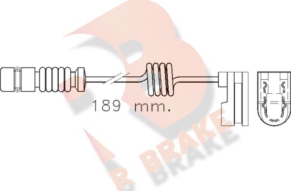 R Brake 610377RB - Предупредителен контактен сензор, износване на накладките vvparts.bg
