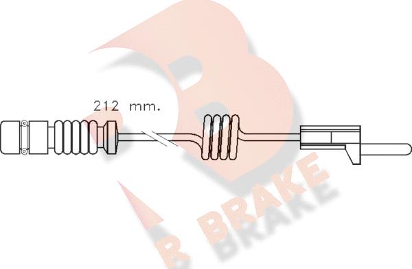 R Brake 610259RB - Предупредителен контактен сензор, износване на накладките vvparts.bg
