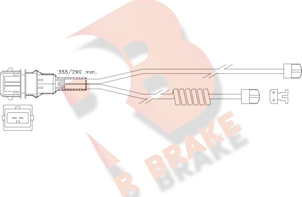 R Brake 610254RB - Предупредителен контактен сензор, износване на накладките vvparts.bg