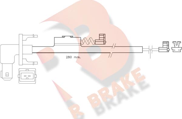 R Brake 610288RB - Предупредителен контактен сензор, износване на накладките vvparts.bg