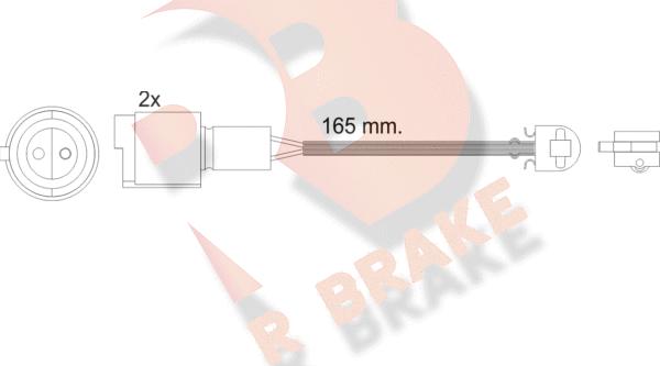 R Brake 610238RB - Предупредителен контактен сензор, износване на накладките vvparts.bg