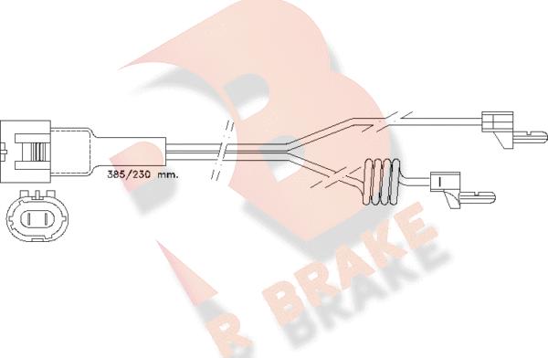 R Brake 610233RB - Предупредителен контактен сензор, износване на накладките vvparts.bg