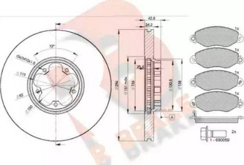 BENDIX DP24021 - Спирачен комплект, дискови спирачки vvparts.bg