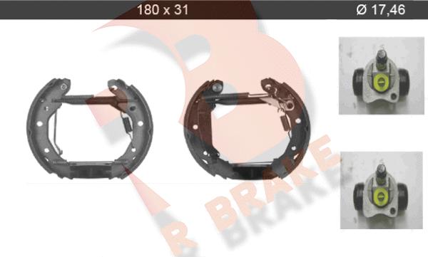 R Brake 79RBKT0091 - Комплект спирачна челюст vvparts.bg