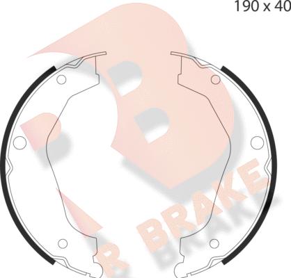 R Brake 79RBPB4044 - Комплект спирачна челюст, ръчна спирачка vvparts.bg