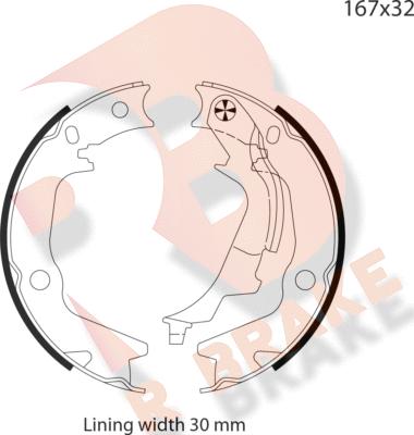 R Brake 79RBPB4046 - Комплект спирачна челюст, ръчна спирачка vvparts.bg