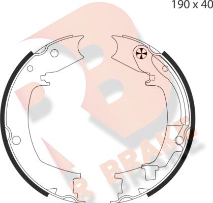 R Brake 79RBPB4043 - Комплект спирачна челюст, ръчна спирачка vvparts.bg