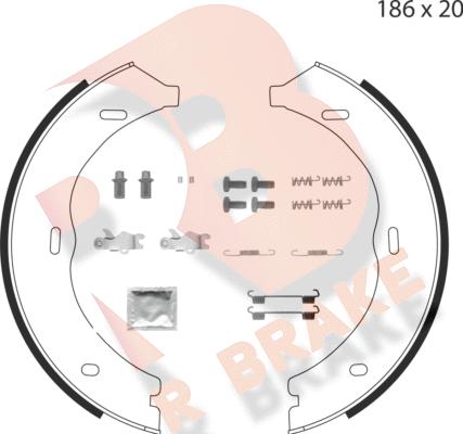 R Brake 79RBPB4018 - Комплект спирачна челюст, ръчна спирачка vvparts.bg