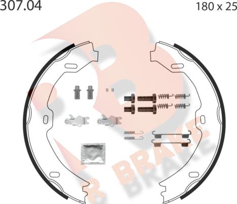 R Brake 79RBPB4013 - Комплект спирачна челюст, ръчна спирачка vvparts.bg