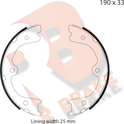 R Brake 79RBPB4032 - Комплект спирачна челюст, ръчна спирачка vvparts.bg