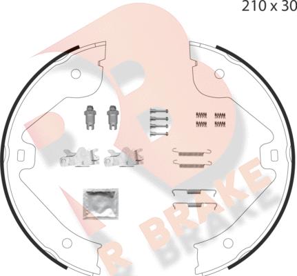 R Brake 79RBPB4028 - Комплект спирачна челюст, ръчна спирачка vvparts.bg