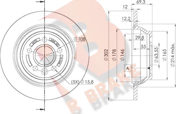 R Brake 78RBD19078 - Спирачен диск vvparts.bg