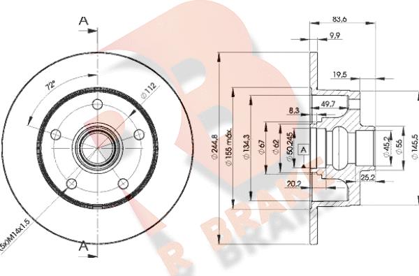 R Brake 78RBD15606 - Спирачен диск vvparts.bg