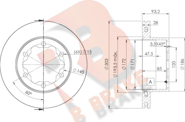 R Brake 78RBD10192 - Спирачен диск vvparts.bg