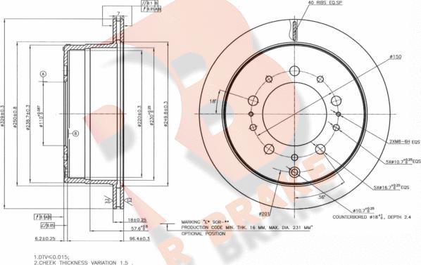 R Brake 78RBD11264 - Спирачен диск vvparts.bg