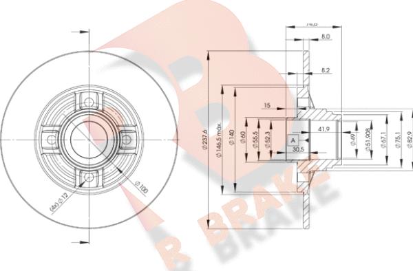 R Brake 78RBD18078 - Спирачен диск vvparts.bg