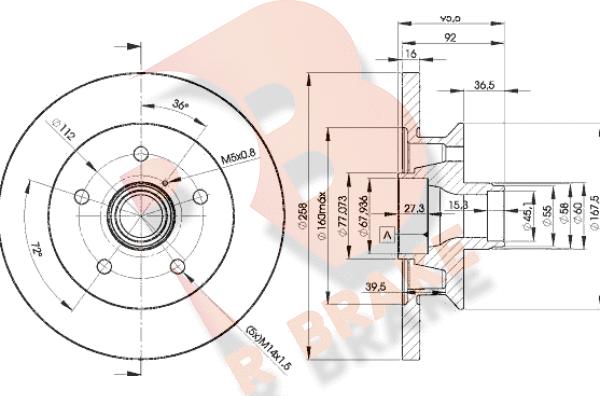 R Brake 78RBD13113 - Спирачен диск vvparts.bg