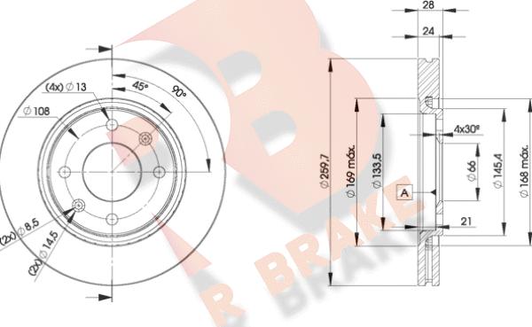 R Brake 78RBD29406 - Спирачен диск vvparts.bg