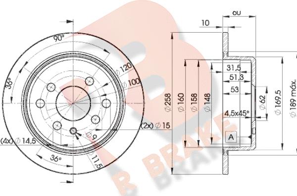 R Brake 78RBD29581 - Спирачен диск vvparts.bg