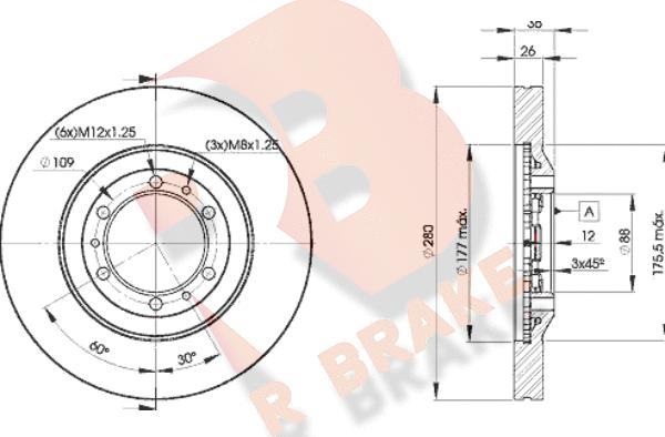 R Brake 78RBD29050 - Спирачен диск vvparts.bg