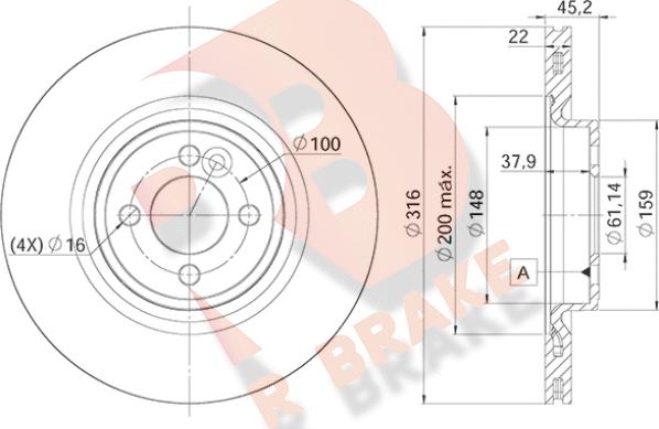 R Brake 78RBD29065 - Спирачен диск vvparts.bg