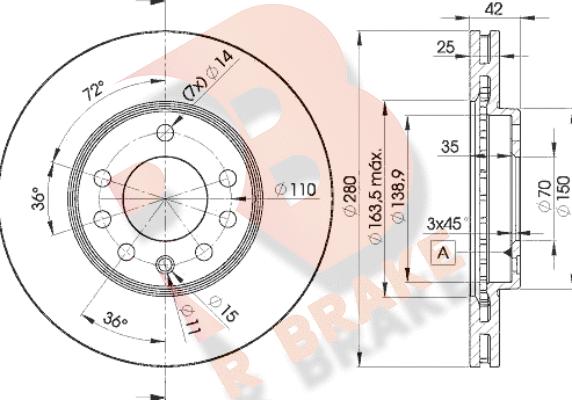 R Brake 78RBD29060 - Спирачен диск vvparts.bg