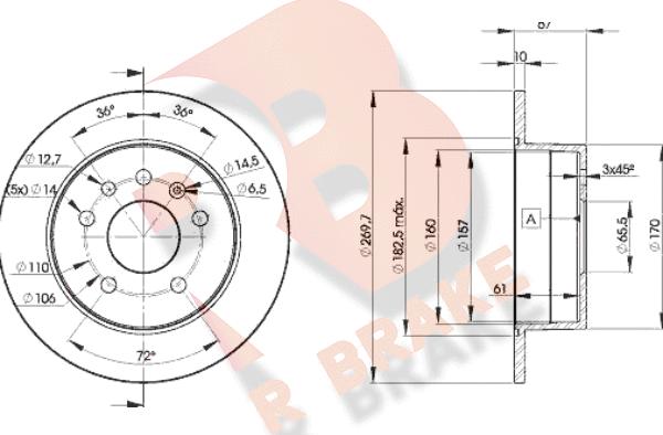 R Brake 78RBD29101 - Спирачен диск vvparts.bg