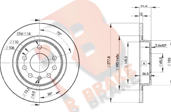 R Brake 78RBD29115 - Спирачен диск vvparts.bg