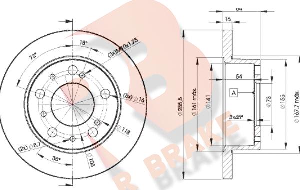 R Brake 78RBD24693 - Спирачен диск vvparts.bg