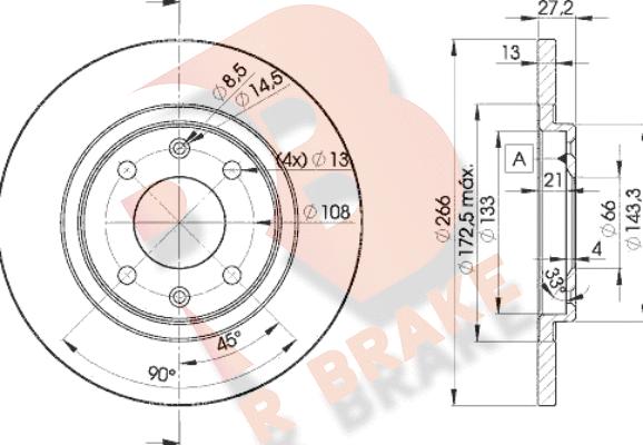 R Brake 78RBD24692 - Спирачен диск vvparts.bg