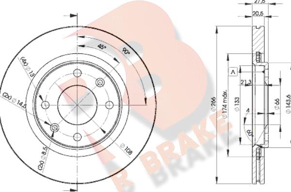 R Brake 78RBD24697 - Спирачен диск vvparts.bg