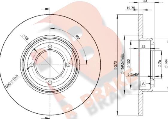 R Brake 78RBD24642 - Спирачен диск vvparts.bg