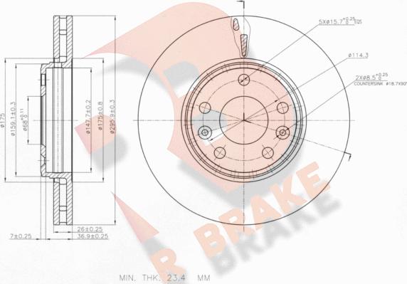 R Brake 78RBD24668 - Спирачен диск vvparts.bg