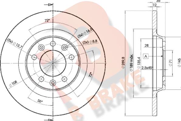 R Brake 78RBD24609 - Спирачен диск vvparts.bg