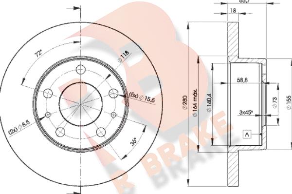 R Brake 78RBD24680 - Спирачен диск vvparts.bg