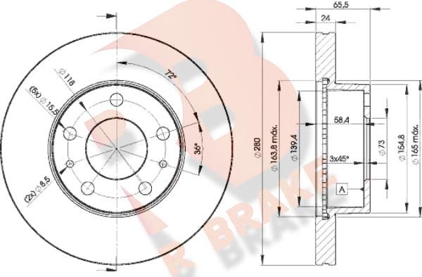 R Brake 78RBD24681 - Спирачен диск vvparts.bg