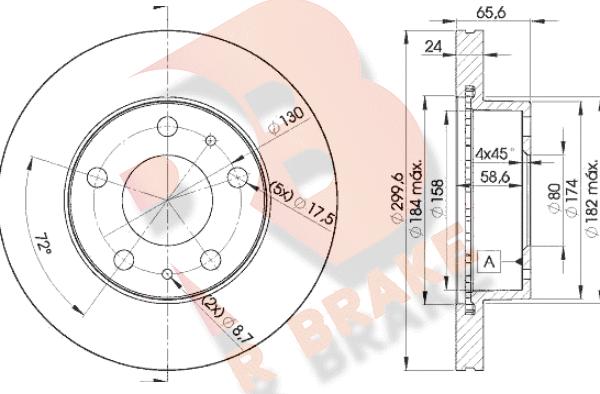 R Brake 78RBD24682 - Спирачен диск vvparts.bg