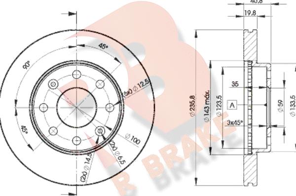 R Brake 78RBD24633 - Спирачен диск vvparts.bg