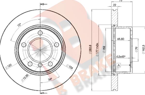 R Brake 78RBD24629 - Спирачен диск vvparts.bg