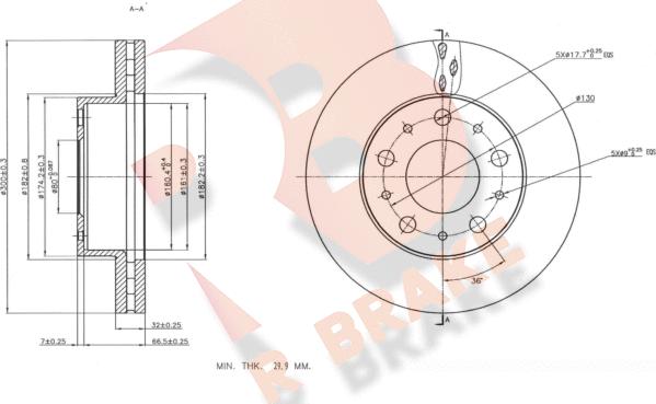 R Brake 78RBD24622 - Спирачен диск vvparts.bg