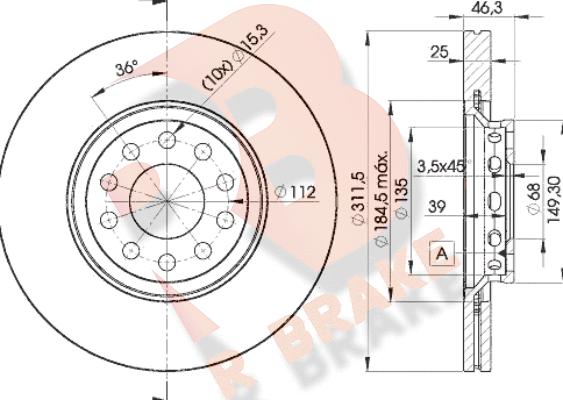 R Brake 78RBD24065 - Спирачен диск vvparts.bg