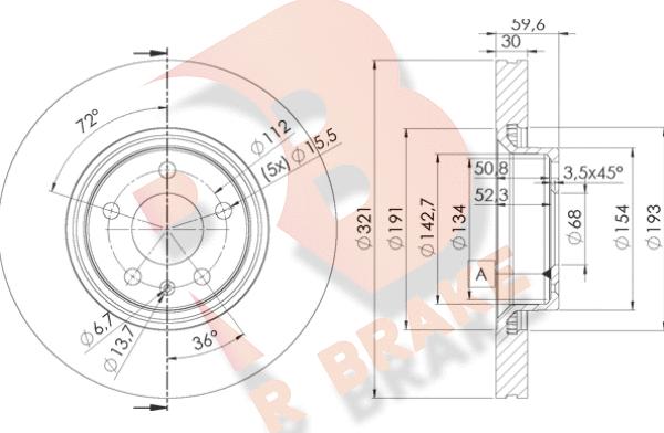 R Brake 78RBD24085 - Спирачен диск vvparts.bg