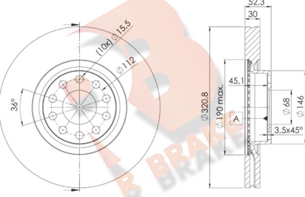 R Brake 78RBD24086 - Спирачен диск vvparts.bg