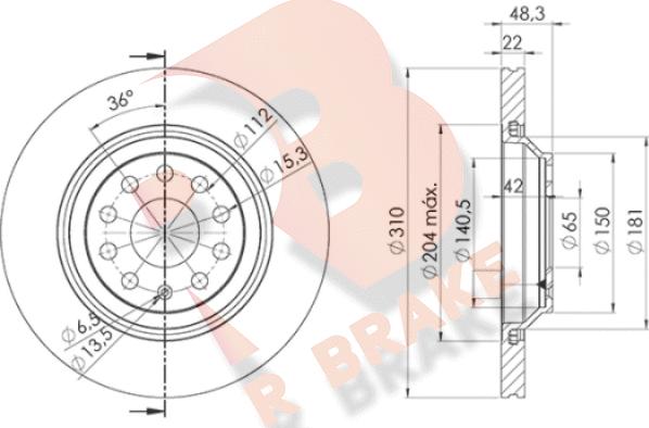 R Brake 78RBD24082 - Спирачен диск vvparts.bg