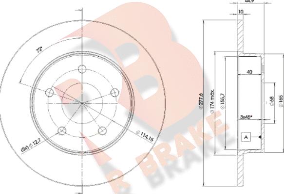 R Brake 78RBD24101 - Спирачен диск vvparts.bg