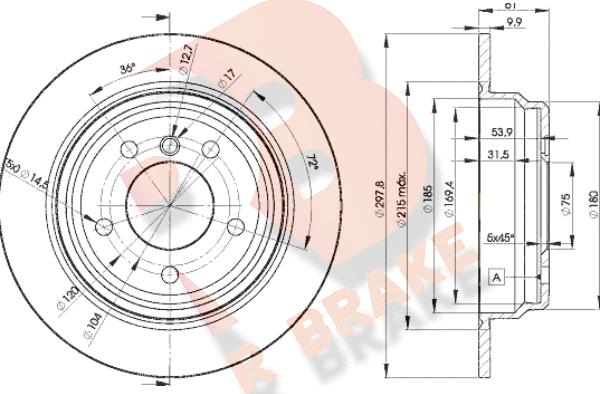 R Brake 78RBD24129 - Спирачен диск vvparts.bg