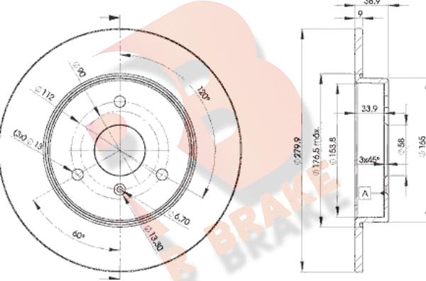 R Brake 78RBD24341 - Спирачен диск vvparts.bg