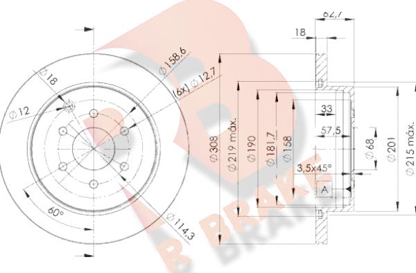 R Brake 78RBD24203 - Спирачен диск vvparts.bg